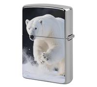 Lighter Case Windproof Metal Polar Bear Lighter Pouch Pocket Lighters Sleeve Protector Double-Sided Reusable Protective Kerosene Lighters Cover Gift for Smoker