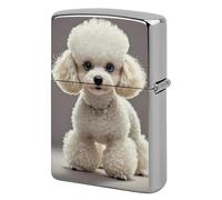 Lighter Case Windproof Metal Poodle Lighter Pouch Pocket Lighters Sleeve Protector Double-Sided Reusable Protective Kerosene Lighters Cover Gift for Smoker