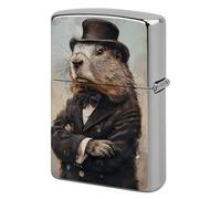 Lighter Case Windproof Metal Prairie Dog Lighter Pouch Pocket Lighters Sleeve Protector Double-Sided Reusable Protective Kerosene Lighters Cover Gift for Smoker