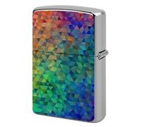 Lighter Case Windproof Metal Rainbow Triangle Lighter Pouch Pocket Lighters Sleeve Protector Double-Sided Reusable Protective Kerosene Lighters Cover Gift for Smoker