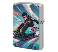Lighter Case Windproof Metal Skateboarding and Skiing Lighter Pouch Pocket Lighters Sleeve Protector Double-Sided Reusable Protective Kerosene Lighters Cover Gift for Smoker