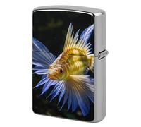 Lighter Case Windproof Metal Subaquatic Catfish Lighter Pouch Pocket Lighters Sleeve Protector Double-Sided Reusable Protective Kerosene Lighters Cover Gift for Smoker