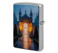 Lighter Case Windproof Metal The Garden at Night Lighter Pouch Pocket Lighters Sleeve Protector Double-Sided Reusable Protective Kerosene Lighters Cover Gift for Smoker