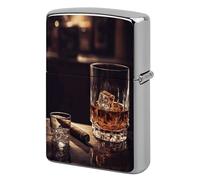 Lighter Case Windproof Metal Whisky and Cigar Lighter Pouch Pocket Lighters Sleeve Protector Double-Sided Reusable Protective Kerosene Lighters Cover Gift for Smoker