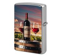 Lighter Case Windproof Metal Wooden Wine Barrel Lighter Pouch Pocket Lighters Sleeve Protector Double-Sided Reusable Protective Kerosene Lighters Cover Gift for Smoker