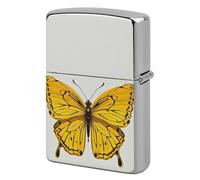 Lighter Case Windproof Metal Yellow Butterfly Lighter Pouch Pocket Lighters Sleeve Protector Double-Sided Reusable Protective Kerosene Lighters Cover Gift for Smoker
