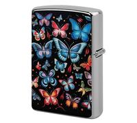 Lighter Case Windproof Metal Zeeland Butterfly Lighter Pouch Pocket Lighters Sleeve Protector Double-Sided Reusable Protective Kerosene Lighters Cover Gift for Smoker
