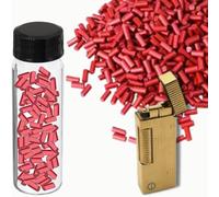 Lighter Flint Stone for Petrol Gas Fluid-Lighter Flints Replacement-Universal Flint (2.2mm) 12g/Pack(Approx 100pcs) Black (RED)