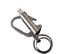 Lighter Hidden in Key Chain, Lighter Holder Key Chain, Keychain Lighter Match Strike, Waterproof Fire Starter, Metal Match Emergency Lighter for Camping, Hiking, Survival Gear (Black【B】)