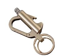 Lighter Hidden in Key Chain, Lighter Holder Key Chain, Keychain Lighter Match Strike, Waterproof Fire Starter, Metal Match Emergency Lighter for Camping, Hiking, Survival Gear (Gold【B】)