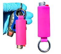 Lighter Holder for J6 BIC Lighters. Silicone case has a Spring Clip Attached to Easily Secure Your Lighter to Any Bag, Key Ring or Belt Loop. (Hot Pink)