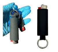 Lighter Locators Bic Lighter Holder, Case. Spring Clip Attach to Keys or Bags. 16 Color Options. Black. Silicone Material. Modern Style. Black Color.