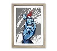 Lighter Modern Framed Print | A3 Oak Framed Wall Art | Ready to Hang | Modern Nature Picture | Living Room Bedroom Lounge Office