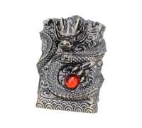 Lighter Shell Compatible with Zippo, Dragon Design with Red Gem, Shell Only - No Insert, Silver Finish for Collectors and Gift Givers