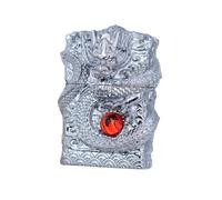 Lighter Shell Compatible with Zippo, Dragon Design with Red Gem, Shell Only - No Insert, Silver Finish for Collectors and Gift Givers