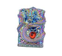Lighter Shell Compatible with Zippo, Dragon Design with Red Gem, Shell Only - No Insert, Silver Finish for Collectors and Gift Givers