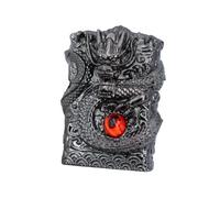 Lighter Shell Compatible with Zippo, Dragon Design with Red Gem - Silver Shell Only, No Insert