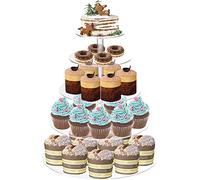 Lighterday 5 Tier Cupcake Stand Acrylic Cake Stand Round Cake Display Stand Reusable Dessert Donut Cake Stands for Wedding Birthday Party