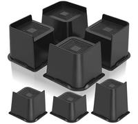Lighterday Bed Risers 4 inch Heavy Duty,4 Pack Bed Raising Blocks,L Shape Table Leg Extenders,Heavy Duty Chair Raisers,Furniture Risers for Sofa,Table,Chair,Desk,Couch(4 inch (4packs))
