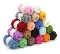 Lighterday Fluffy Yarn Set of 20×50g Chunky Yarn for Hand Knitting,Thick Fluffy Wool,Soft Chunky Wool for Crochet Blankets Scarves Hats Toys DIY Projects (20 Pack Colorful)
