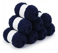 Lighterday Fluffy Yarn Set of 8×50g Chunky Yarn for Hand Knitting,Thick Fluffy Wool,Soft Chunky Wool for Crochet Blankets Scarves Hats Toys DIY Projects (8 Pack Navy Blue)