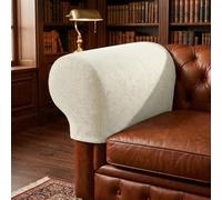 Lighterday Set of 4 Sofa Arm Covers with Twist Pins, Chenille Armchair Covers for Arms, Stretch Chair ArmCovers, Sofa Arm Protector Covers Non Slip, Thickened Arm Chair Covers for Arms(White)