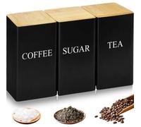 Lighterday Tea Coffee Sugar Canisters,1000ml 3 Piece TeaCoffee and Sugar Canisters Set with Lid,Coffee Tea Sugar Set for TeaCoffee