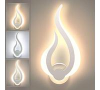 Lightess LED Wall Light Indoor 3 Color Temp Adjustable Wall Lights Flame Shape Acrylic Wall Lighting Fixture Color Changing Wall Lamp for Bedroom Living Room Office Restaurant Hallway - Right