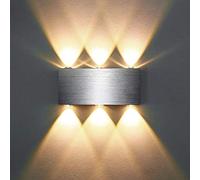 Lightess Led Wall Light Indoor Living Room Up Down Wall Light Silver Brushed Aluminum Wall Light for Bedroom Restaurant Hotel Stair Corridor Hallway Wall Lighting Fixture - 3200k Warm White