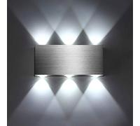 Lightess Led Wall Lights for Living Room Indoor 6W Silver Up and Down Wall Light Internal Modern Wall Lights for Bedrooms Restaurant Hotel Stair Corridor Hallway Lighting Wall Sconces, Cold White