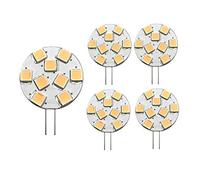 lighteu 5X 2W G4 LED Unidirectional Capsule LED Bulbs, 9X 5050 SMD LED Non-Dimmable (Warm White)