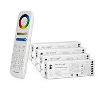 LIGHTEU®, Milight Miboxer Remote Control Kit: pack of 4x 5in1 smart LED Strip controller and a 8-zone remote 4x LS2 + FUT089