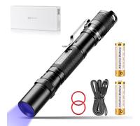 LIGHTFE Blacklight 395nm UV Flashlight UV301A-Plus with SSC UV LED, Pure Beam for UV Glue Curing Light, Rock and Mineral Fluorescent Glowing, Pet Urine Detector Light, AC Leak Detector