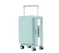 LIGHTGO 23KG Dual Opening Luggage Suitcase 20/26/28 Inch Carry-On with Front & Back Access for Business Travel (1, Mint Green, 24inch)