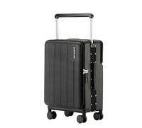 LIGHTGO 23KG Dual Opening Luggage Suitcase 20/26/28 Inch Carry-On with Front & Back Access for Business Travel (1, Black, 24inch)