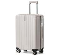 LIGHTGO] 24-inch Suitcase, Ultra-Lightweight, International Standard TSA Lock, Waterproof Zipper, Top Hidden Hook, Cabin-Approved Business Travel Carry-On Case (Milk Tea Grey)