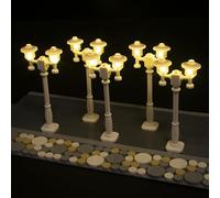 LightGo Brick Street Light DIY Kit for Lego Modular Buildings - Set of 5 Lights to Customize Your City Layout, Plug & Play (Duo White)
