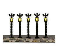 LightGo Brick Street Light DIY Kit for Lego Modular Buildings - Set of 5 Lights to Customize Your City Layout, Plug & Play (Bat Lamp)