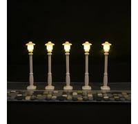 LightGo Brick Street Light DIY Kit for Lego Modular Buildings - Set of 5 Lights to Customize Your City Layout, Plug & Play (Classic White)