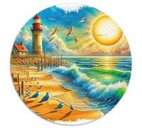 Lighthouse 1000 Piece Jigsaw Puzzle for Kids And Adults Coastal Scene Colourful Jigsaws Educational Games Fun Present & Activity 1000pcs (67.5x67.5cm)
