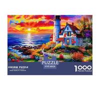 Lighthouse 1000 Piece Jigsaw Puzzles Handwork Puzzle Educational Challenge Adults Age 12 Years Up - Challenge Edition Hard Puzzle for 38x26cm/1000pcs Family Decorations