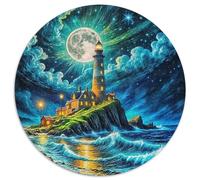 Lighthouse 1000 Pieces Jigsaw Circular Jigsaw for Adults And Kids Modern Unique Challenge Games Scene Creative 1000pcs (67.5x67.5cm)