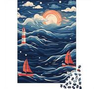 Lighthouse 1000 Pieces Jigsaw Puzzles for Adults Creative Rectangular Jigsaw Paper Puzzles Game Brain Teasers Toy 1000pcs (38x26cm)