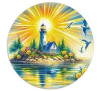 Lighthouse 1000 Pieces Jigsaws Creative Arts Round Jigsaw Jigsaw Puzzles for Adults And Kids Challenging & EducationalArt 1000pcs (67.5x67.5cm)