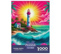 Lighthouse 1000 Pieces Painting Paper Jigsaw Puzzle - Kid-Safe Edge Educational Game (Ages 8+) | 38x26cm/1000pcs