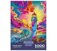 Lighthouse 1000 Pieces Painting Paper Jigsaw Puzzle - Picture Guide Educational Game for Kids & Adults | 70x50cm/1000pcs