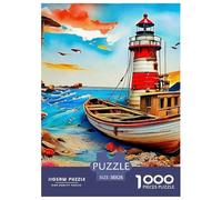Lighthouse 1000 Pieces Painting Paper Jigsaw Puzzle - Summer Holiday Educational Game for Adults & Kids | 38x26cm/1000pcs