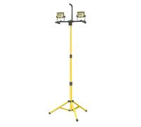 Lighthouse 4000 Twin Site Light with 1.8m Collapsible Tripod - 110V Work Light, 4000 Lumens, Magnetic Base, Tilting Head, IP44 Rated, 3M Cable for On-site, Construction, Workshop Tasks