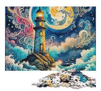 Lighthouse 500 Pieces Wooden Jigsaw Puzzles for Adults Fun Toy Intellectual Game Home Decoration Stress Relief Education Game Relaxation And Intelligence 500pcs (52x38cm)