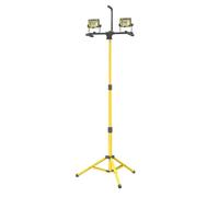 Lighthouse 8000 Twin Site Light with 1.8m Collapsible Tripod - 110V | Work Light, 8000 Lumens, Magnetic Base, Tilting Head, IP44 Rated, 3M Cable for On-site, Construction, Workshop Tasks